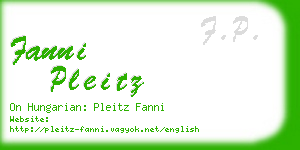fanni pleitz business card